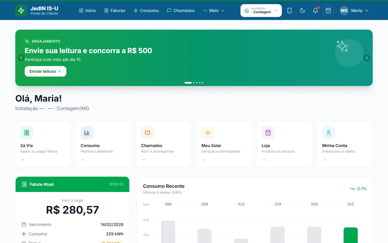 Três portais e um app nativo, tela do JedIN Utilities